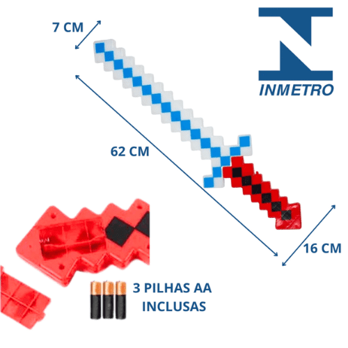 Espada Minecraft - Aventureira e Interativa